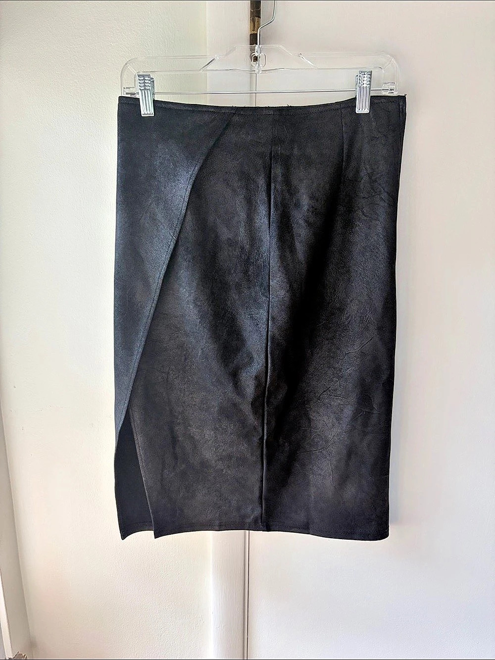 Free People Faux Leather Pencil Skirt Black